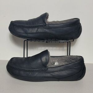 UGG Australia 1103889 Men’s Ascot leather Moccasin Slipper US 10 Black